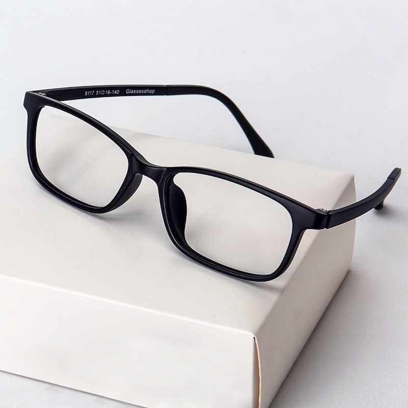 Bronx Black Rectangle TR90 Eyeglasses
