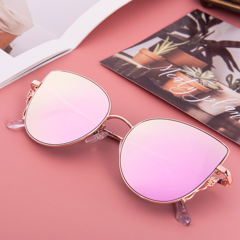 Marlowe Rose Gold(Rose Gold mirror-coating) Cat Eye Metal Sunglasses