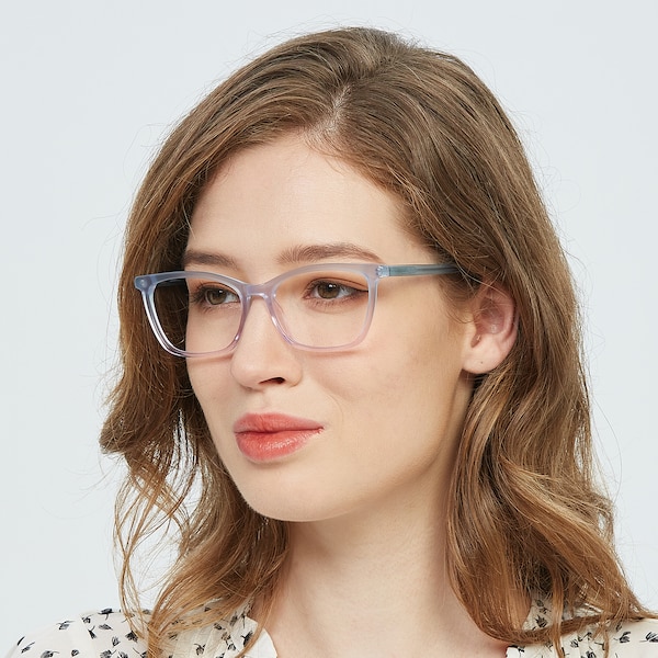 Hedy Cat Eye Blue/Purple Full-Frame Acetate Eyeglasses | GlassesShop