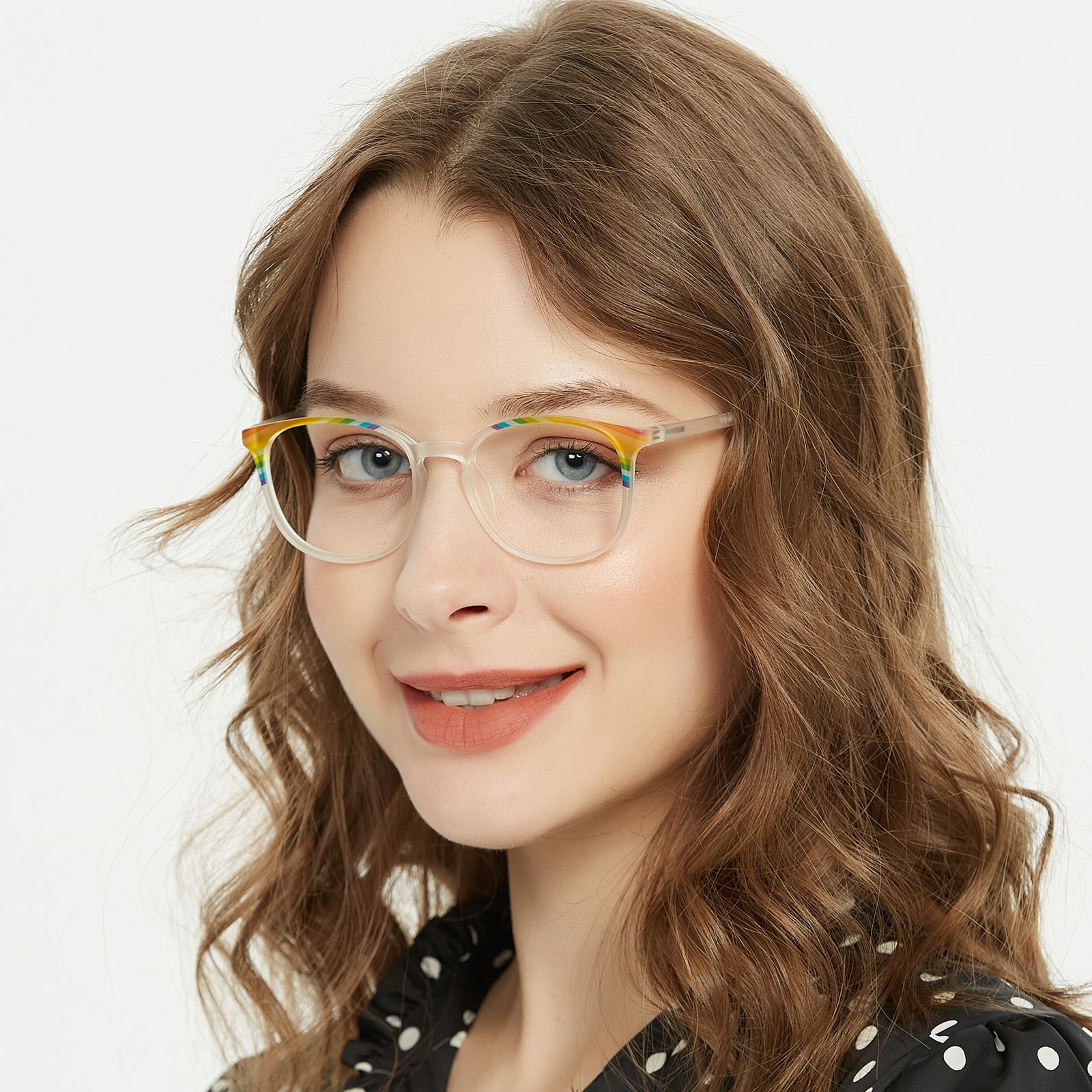 Square Eyeglasses, Full Frame Multicolor/Crystal TR90 - FP2497