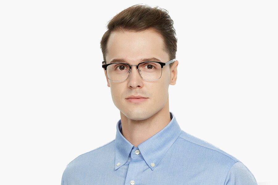 Bainbridge Rectangle Black/Silver FullFrame TR90 Eyeglasses