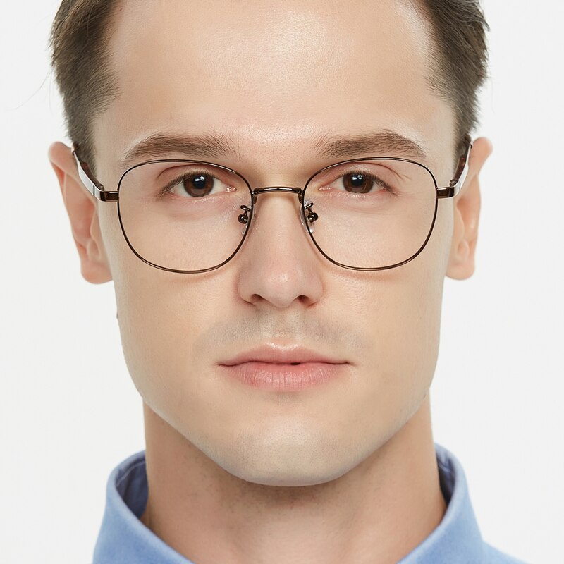 Scottsdale Brown Oval Titanium Eyeglasses