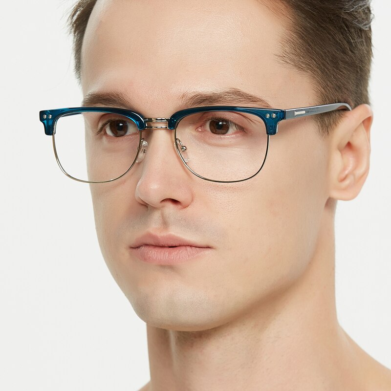 Hayden Blue Rectangle TR90 Eyeglasses