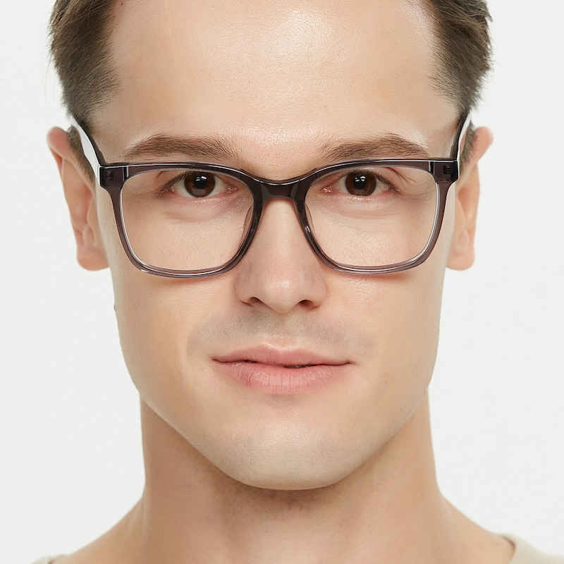 Brady Gray Rectangle Acetate Eyeglasses