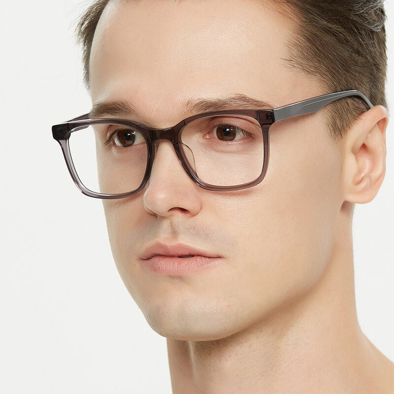 Brady Gray Rectangle Acetate Eyeglasses