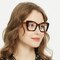 Lina Floral/Champagne Cat Eye Acetate Eyeglasses
