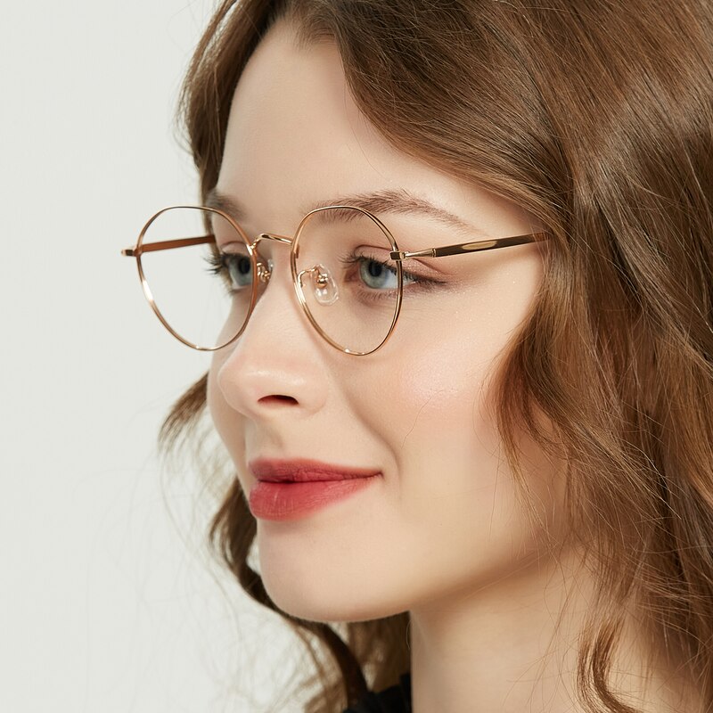 Bean Rose Gold Oval Titanium Eyeglasses
