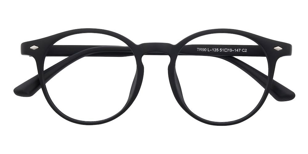 Platteville Black Round TR90 Eyeglasses