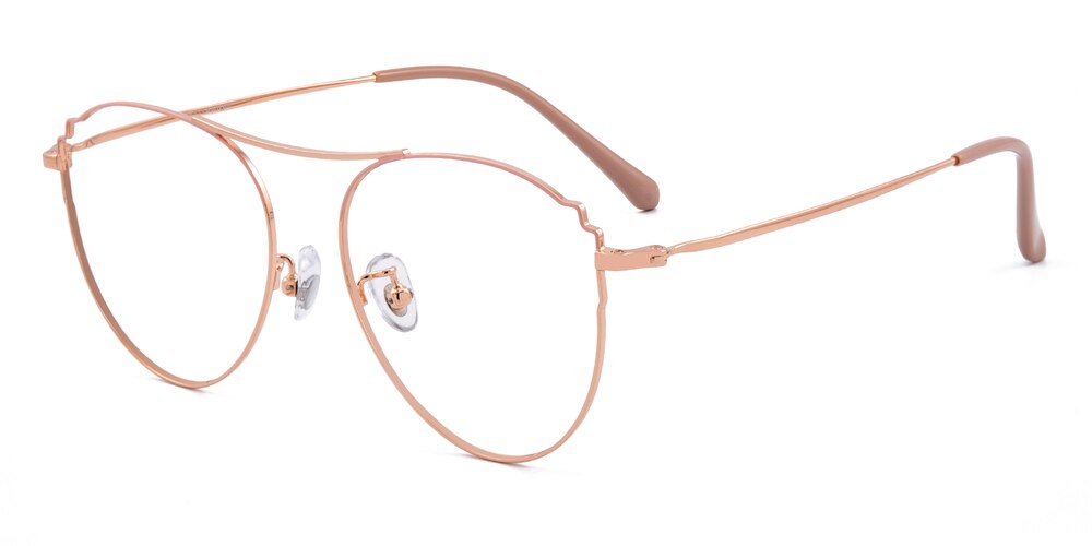 Gabrielle Rose Gold/Pink Aviator Titanium Eyeglasses