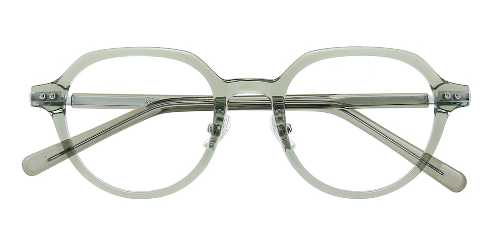 Harvey Green Oval Acetate Eyeglasses