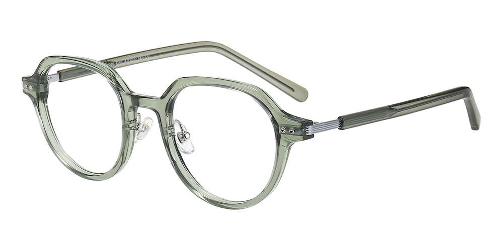Harvey Oval Green Full-Frame Acetate Eyeglasses | GlassesShop