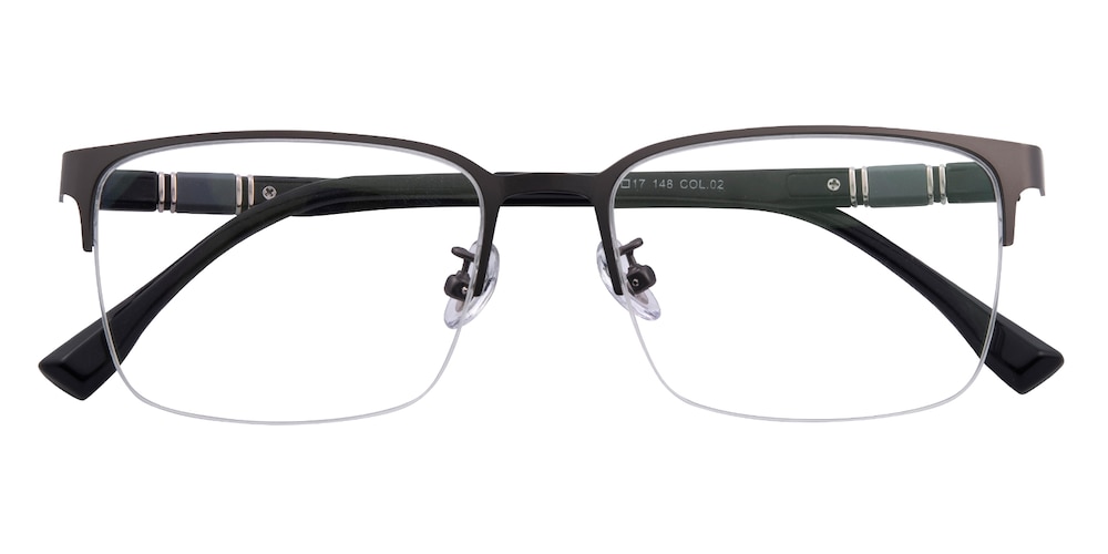 Mark Gunmetal Rectangle Metal Eyeglasses