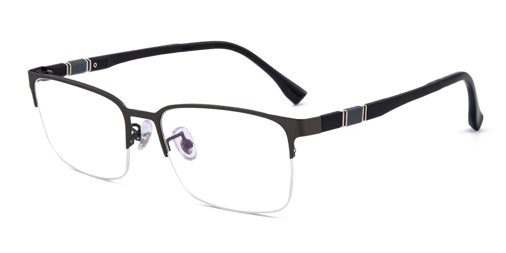 Mark Gunmetal Rectangle Metal Eyeglasses