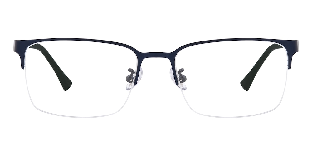 Mark Blue Rectangle Metal Eyeglasses