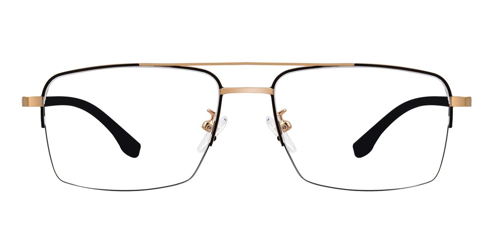 Charlie Black/Golden Aviator Metal Eyeglasses