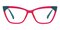 Evangeline Red/Green Cat Eye TR90 Eyeglasses