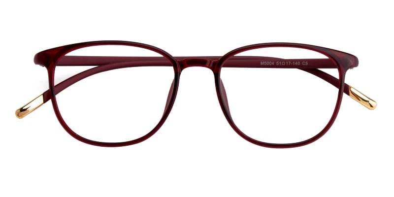 Oval|Classic Wayframe Eyeglasses, Full Frame Red Ultem - FP1566