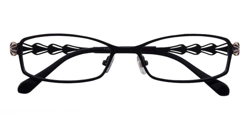 Joanne Black Oval Metal Eyeglasses