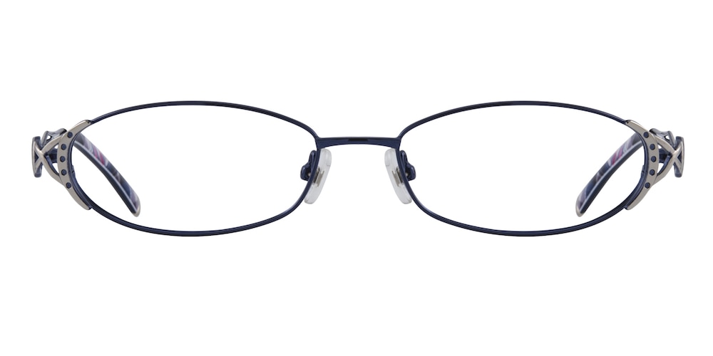 Martha Blue Oval Metal Eyeglasses