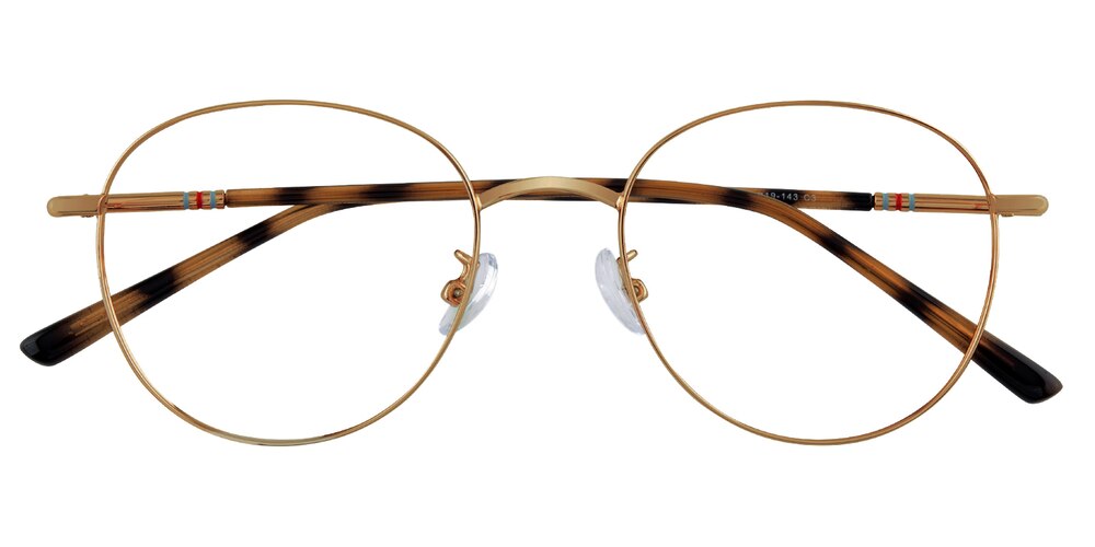 Sonoma Rose Gold/Tortoise Round Metal Eyeglasses