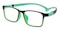 Niki Black/Green Rectangle TR90 Eyeglasses