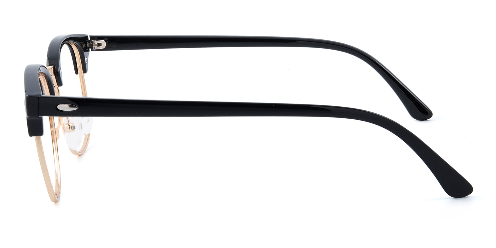 Pasadena Oval Black/Golden Full-Frame TR90 Eyeglasses | GlassesShop