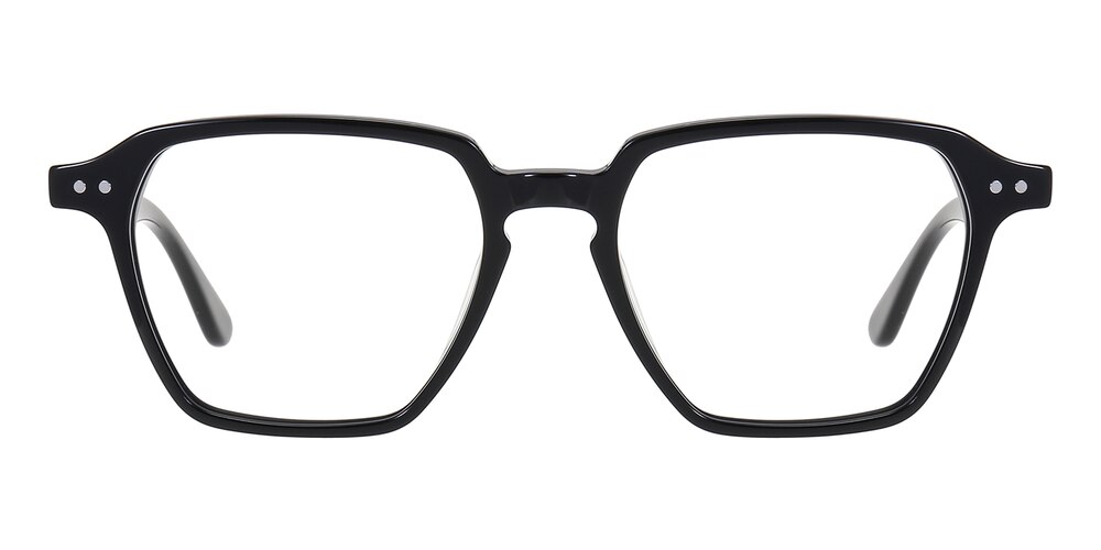 Covina Black Polygon Acetate Eyeglasses