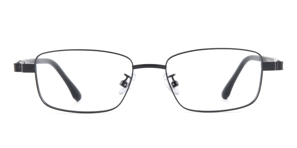 Paul Black Rectangle Metal Eyeglasses
