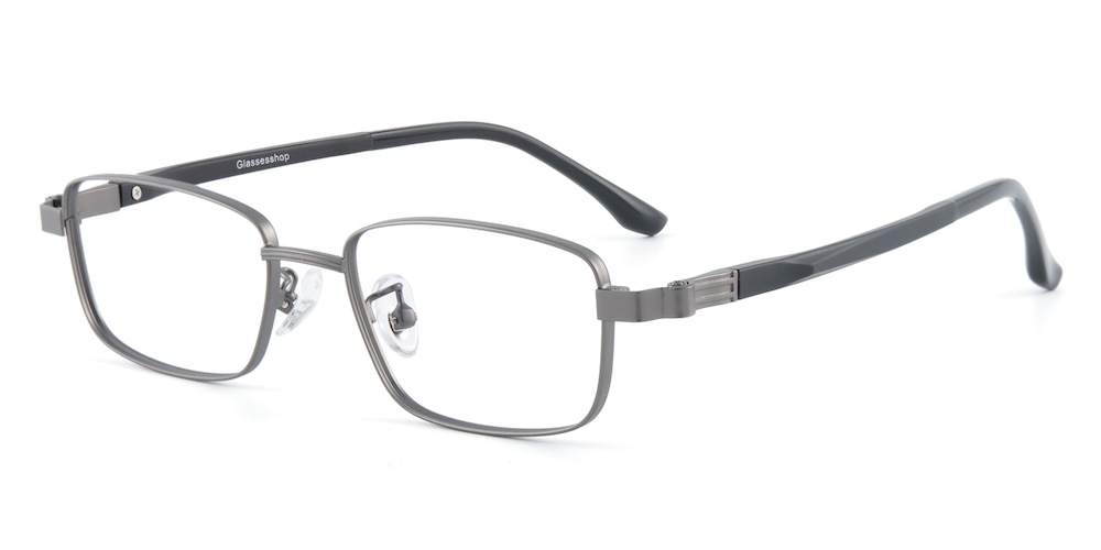 Paul Gunmetal Rectangle Metal Eyeglasses