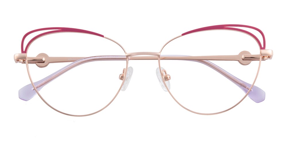 Jocelyn Golden/Rose Cat Eye Metal Eyeglasses