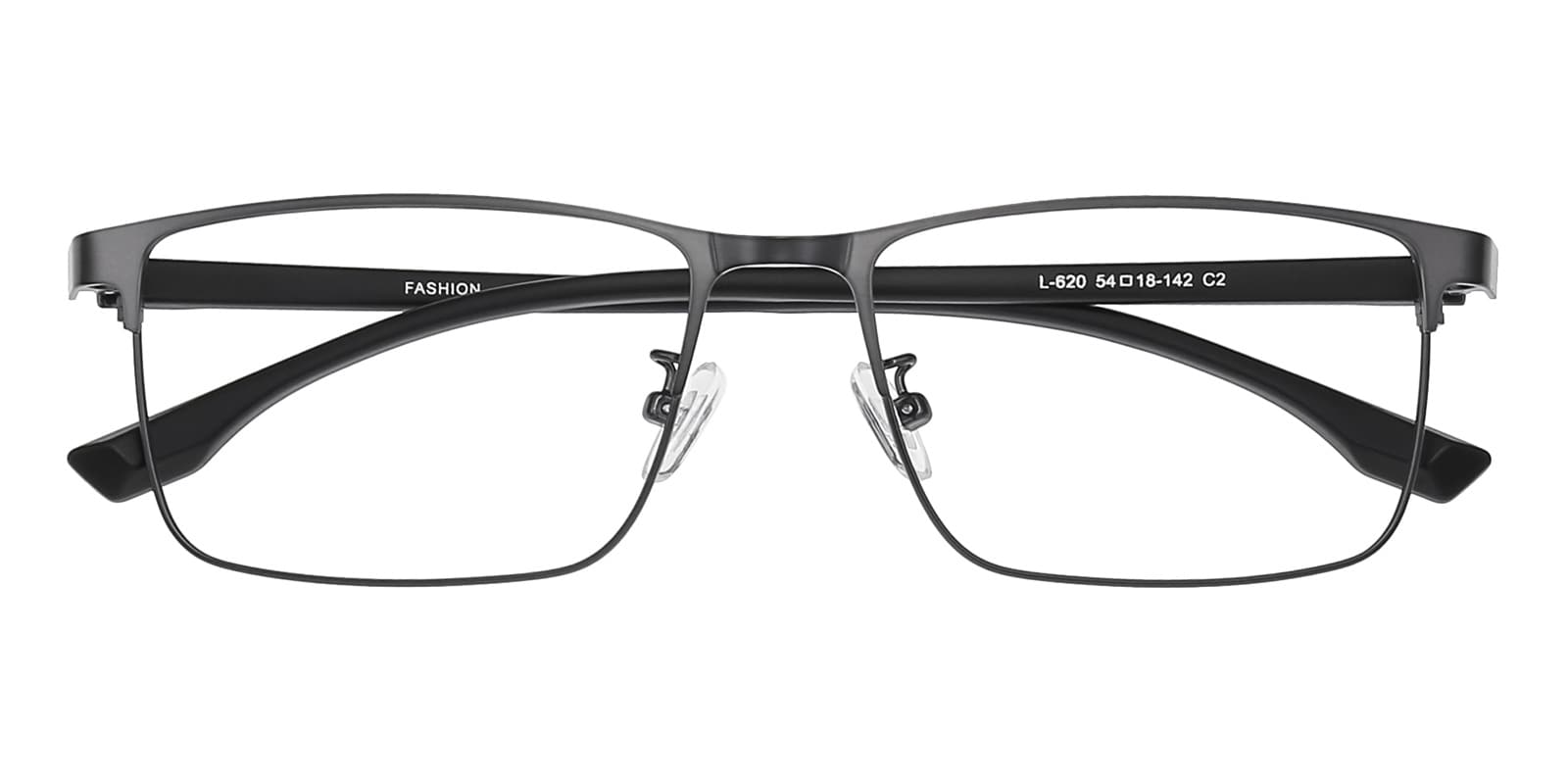 Rectangle Eyeglasses, Full Frame Gunmetal Metal - FM1711