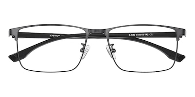 Aubrey Gunmetal Rectangle Metal Eyeglasses