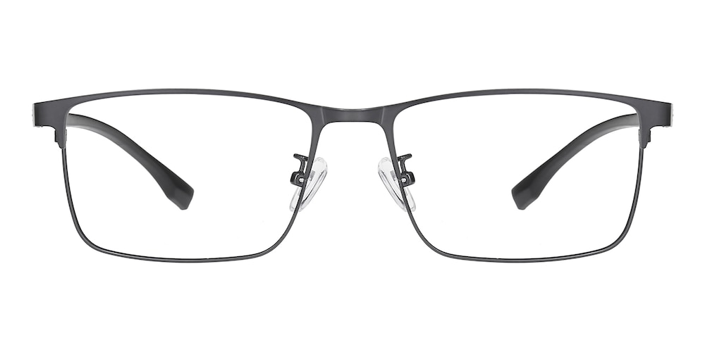 Aubrey Gunmetal Rectangle Metal Eyeglasses