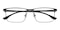Aubrey Black Rectangle Metal Eyeglasses