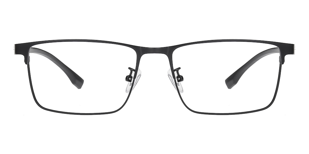 Aubrey Black Rectangle Metal Eyeglasses