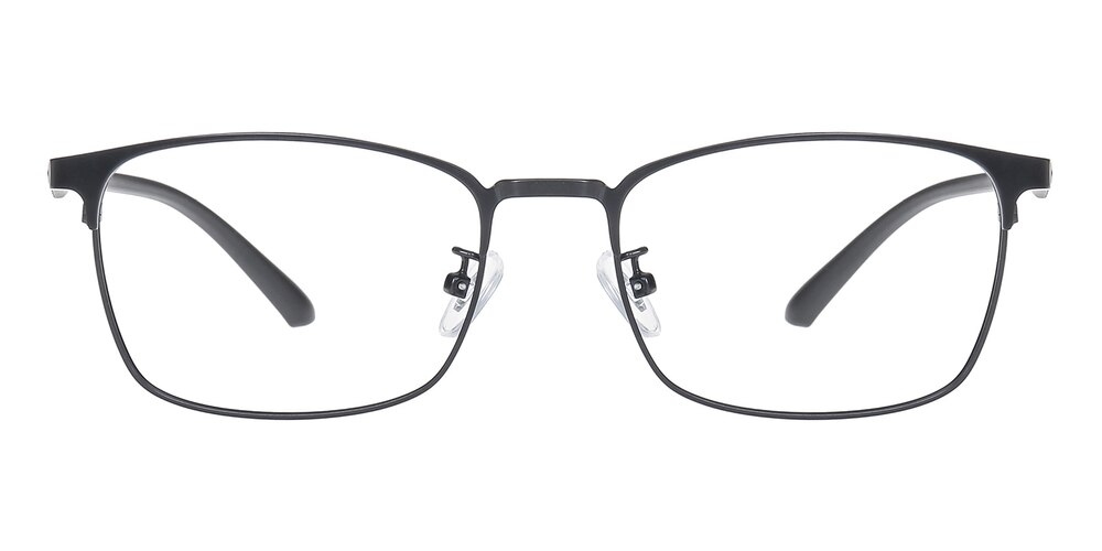 Cedric Black Rectangle Metal Eyeglasses