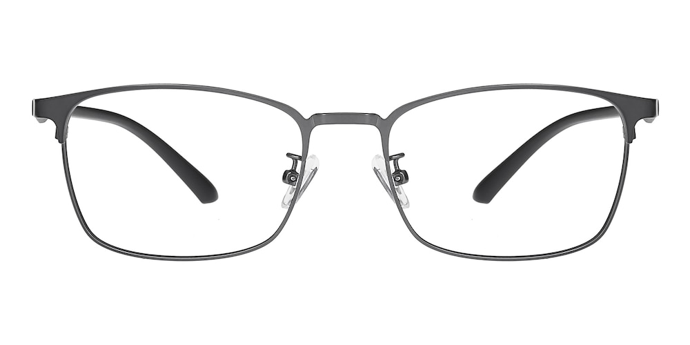 Cedric Gunmetal Rectangle Metal Eyeglasses