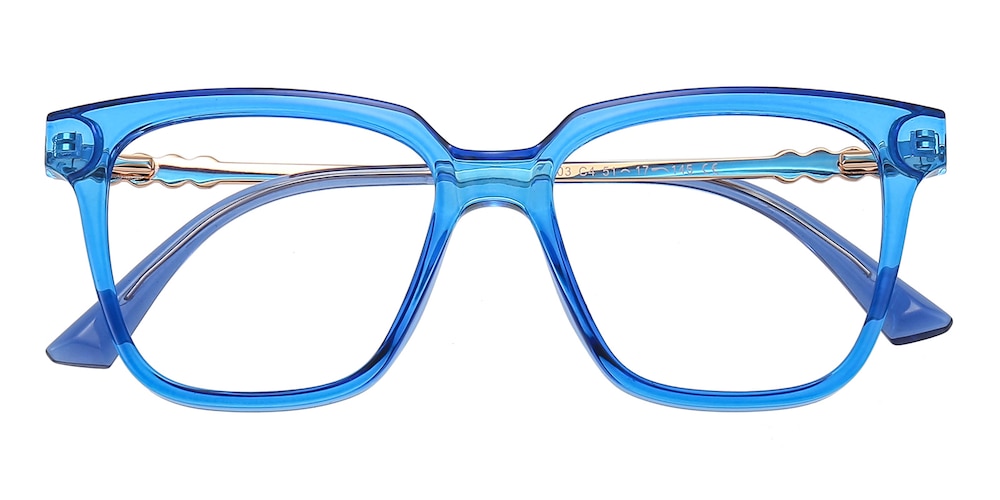 Edith Blue/Golden Square TR90 Eyeglasses
