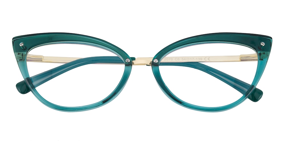 Kama Green/Golden Cat Eye TR90 Eyeglasses