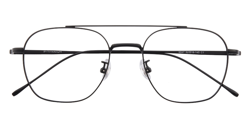 Warrenville Black Aviator Titanium Eyeglasses
