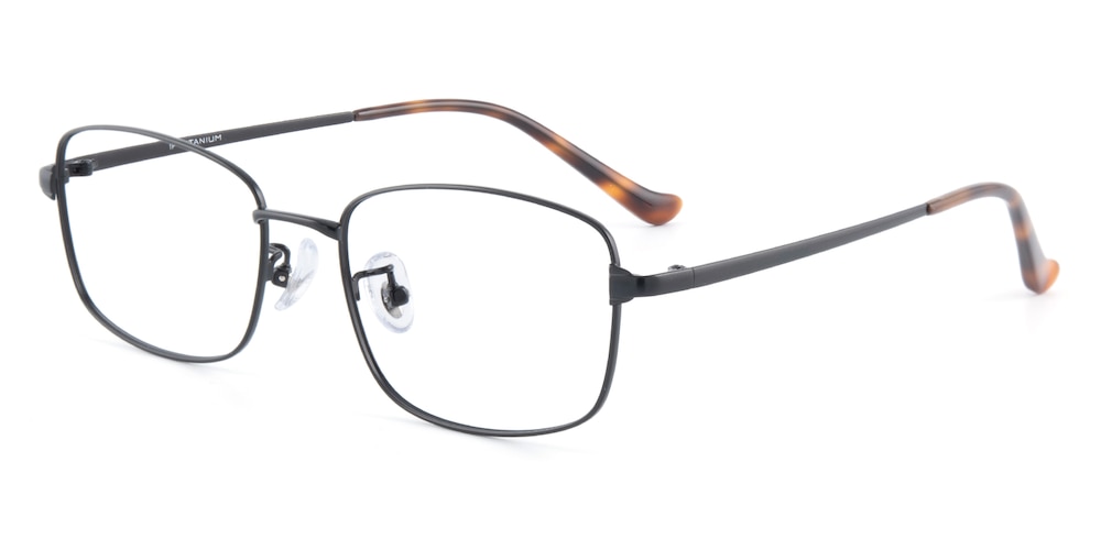 Beloit Black Rectangle Titanium Eyeglasses