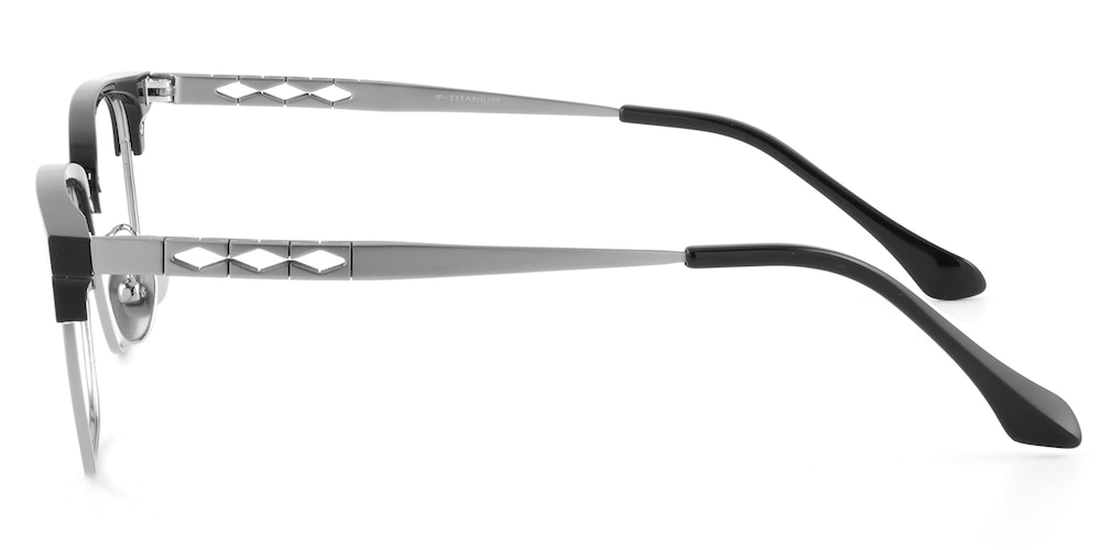 Elliot Black/Gunmetal Rectangle Titanium Eyeglasses