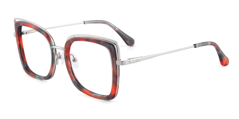 Gustave Multicolor/Silver Cat Eye Acetate Eyeglasses