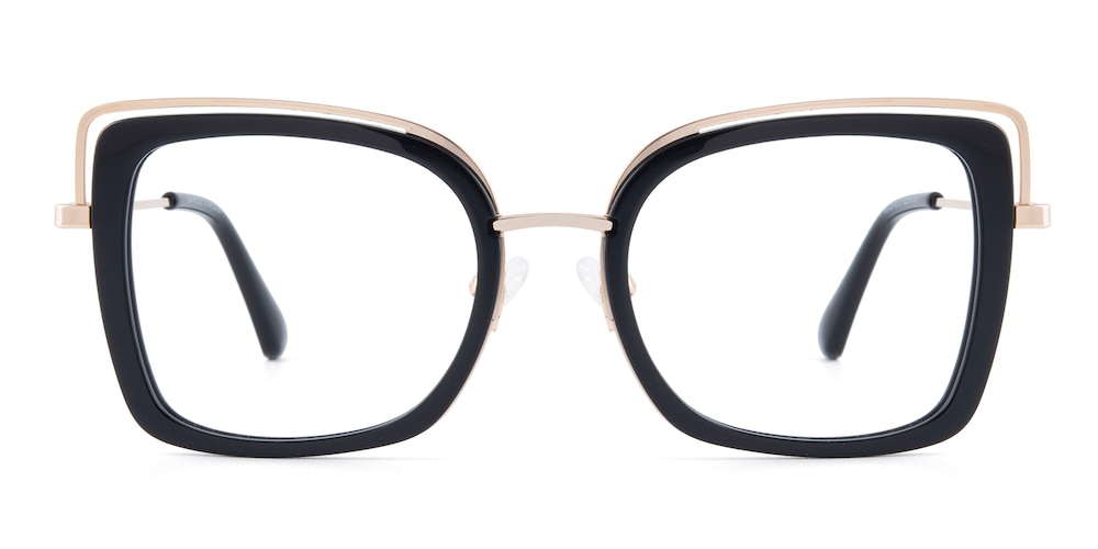 Gustave Black/Golden Cat Eye Acetate Eyeglasses