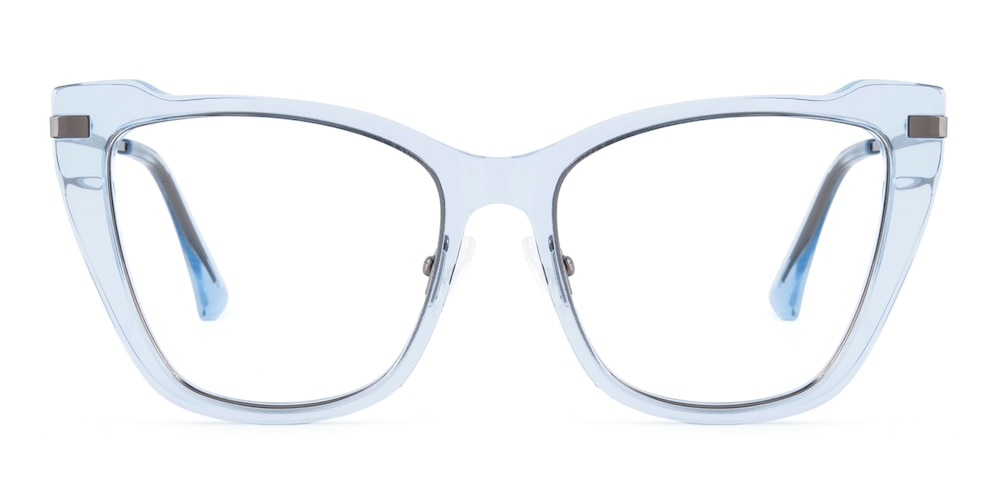 Hilda Airy Blue/Silver Cat Eye Acetate Eyeglasses