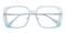 Jacqueline Clearwater/Silver Rectangle Acetate Eyeglasses