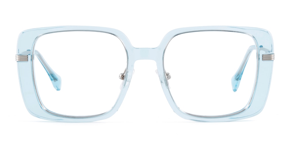 Jacqueline Clearwater/Silver Rectangle Acetate Eyeglasses