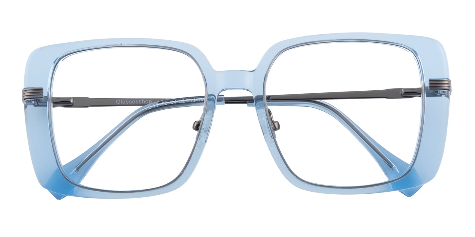 Rectangle Eyeglasses, Full Frame Blue Grotto/Gunmetal Plastic - FZ1888