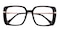 Jacqueline Black/Golden Rectangle Acetate Eyeglasses