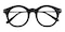 Spokane Black/Gunmetal Round Acetate Eyeglasses